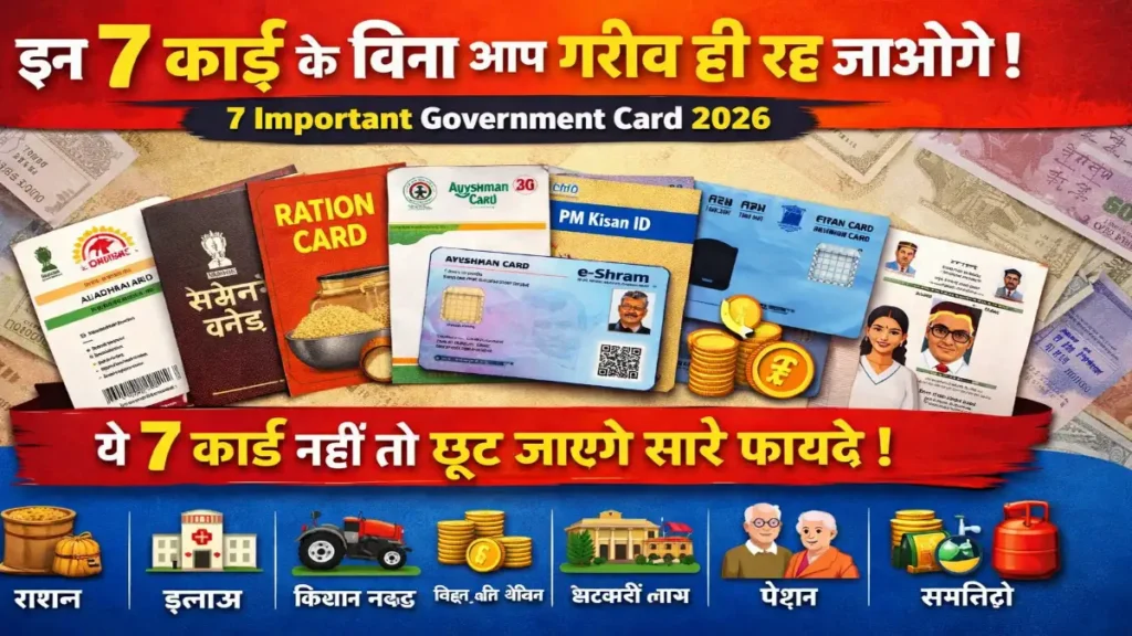 Government card 2026, important documents India, Aadhaar card benefits, ration card, Ayushman card, e Shram card, PM Kisan ID